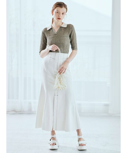 MURUA（ムルーア）の「メッシュニットポロシャツ（ポロシャツ・レディース・ブラック/ブラウン/グリーン・FREE）」の20枚目の写真