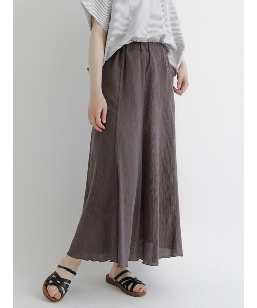 Samansa Mos2 blue（サマンサモスモスブルー）の「ギャザースカート（セットアップ可）（スカート・レディース・カーキ/ブルー/チャコール・ﾌﾘ-）」の2枚目の写真