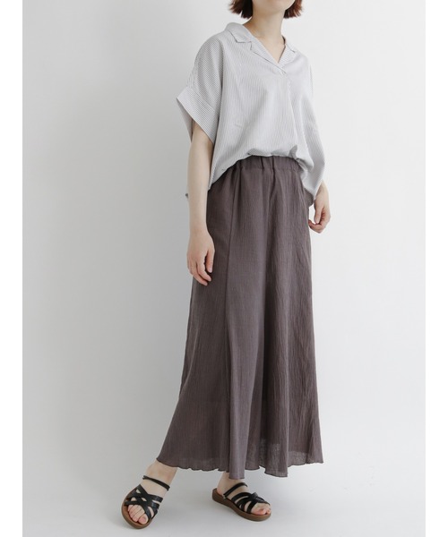 Samansa Mos2 blue（サマンサモスモスブルー）の「ギャザースカート（セットアップ可）（スカート・レディース・カーキ/ブルー/チャコール・ﾌﾘ-）」の9枚目の写真