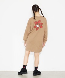 X-girl（エックスガール）の「YIN-YANG FLOWER L/S TEE DRESS（ワンピース）」