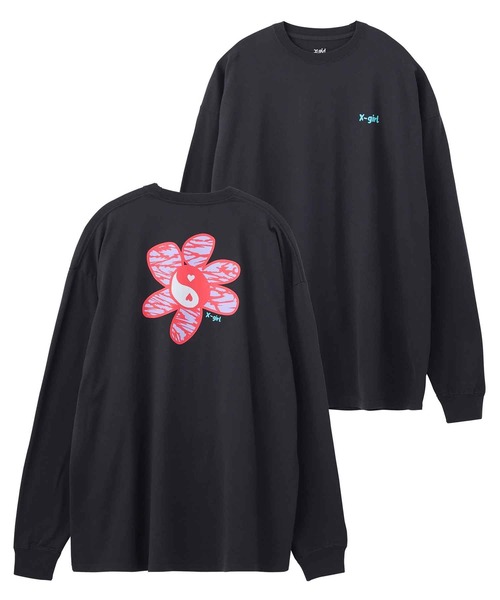 X-girl（エックスガール）の「YIN-YANG FLOWER L/S TEE DRESS（ワンピース・レディース・ホワイト/チャコール/ベージュ・M/S）」の14枚目の写真