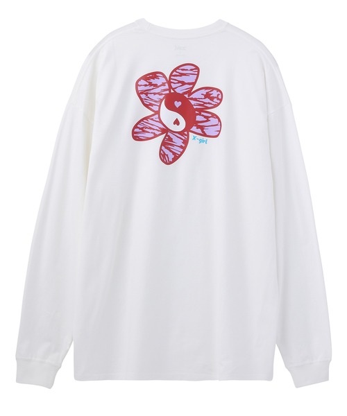 X-girl（エックスガール）の「YIN-YANG FLOWER L/S TEE DRESS（ワンピース・レディース・ホワイト/チャコール/ベージュ・M/S）」の17枚目の写真