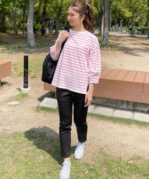 KOBE LETTUCE(コウベレタス)の「ストレッチセンタープレスパンツ(その他パンツ・レディース・ブラック/グレー・S/M/L)」の3枚目の写真