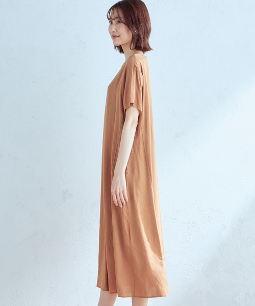 Petit Honfleur（プチオンフルール）の「【インナー付き】ロングワンピース（ワンピース・レディース・ブラック/モカ・L/M）」の6枚目の写真