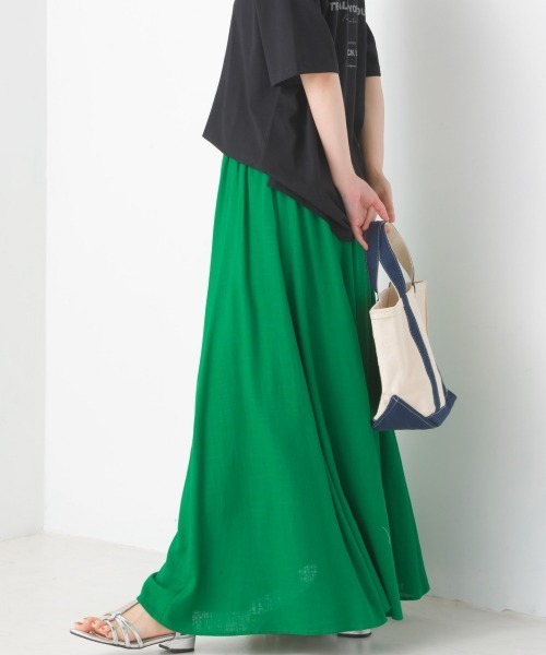 OMNES（オムネス）の「麻レーヨンサーキュラースカート（スカート・レディース・ブラック/ベージュ/イエロー/グリーン/ラベンダー・FREE）」の22枚目の写真