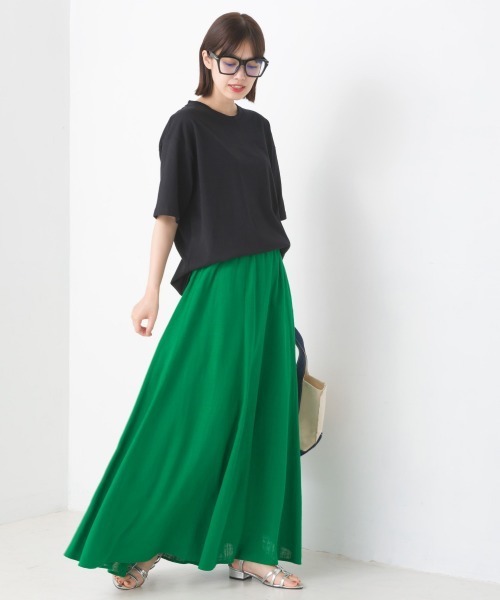 OMNES（オムネス）の「麻レーヨンサーキュラースカート（スカート・レディース・ブラック/ベージュ/イエロー/グリーン/ラベンダー・FREE）」の20枚目の写真