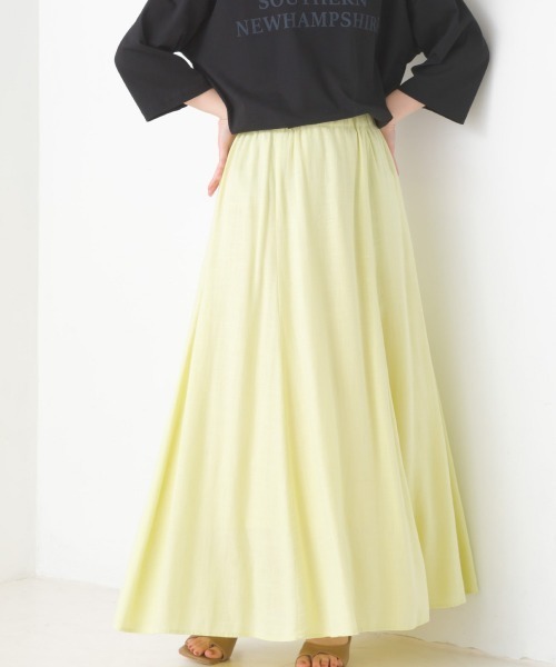 OMNES（オムネス）の「麻レーヨンサーキュラースカート（スカート・レディース・ブラック/ベージュ/イエロー/グリーン/ラベンダー・FREE）」の14枚目の写真