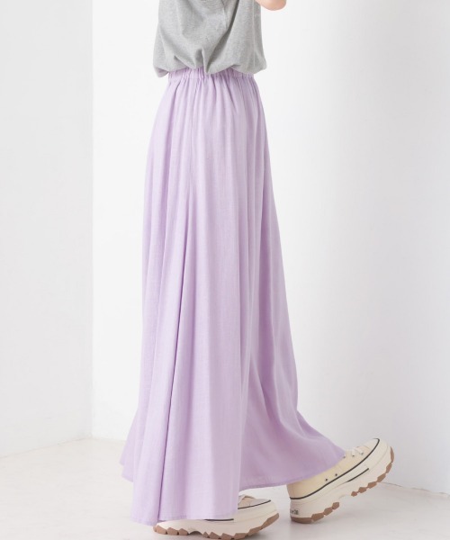 OMNES（オムネス）の「麻レーヨンサーキュラースカート（スカート・レディース・ブラック/ベージュ/イエロー/グリーン/ラベンダー・FREE）」の18枚目の写真