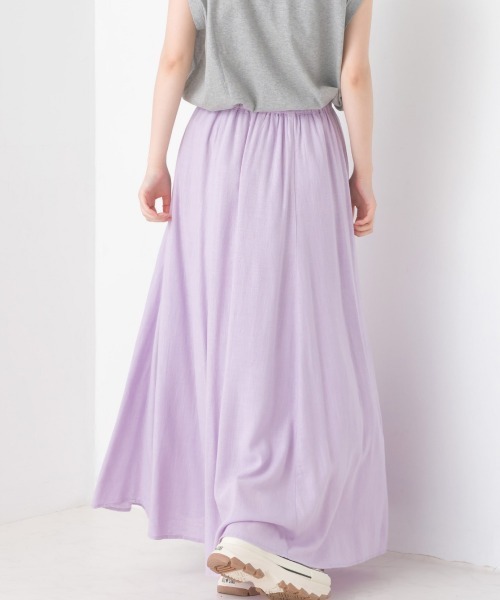 OMNES（オムネス）の「麻レーヨンサーキュラースカート（スカート・レディース・ブラック/ベージュ/イエロー/グリーン/ラベンダー・FREE）」の17枚目の写真