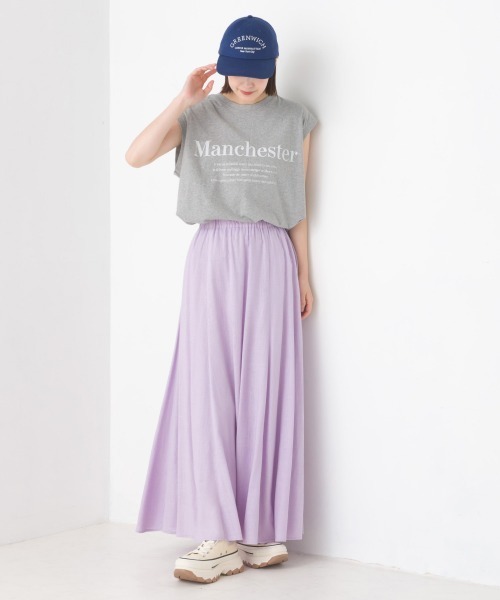 OMNES（オムネス）の「麻レーヨンサーキュラースカート（スカート・レディース・ブラック/ベージュ/イエロー/グリーン/ラベンダー・FREE）」の16枚目の写真