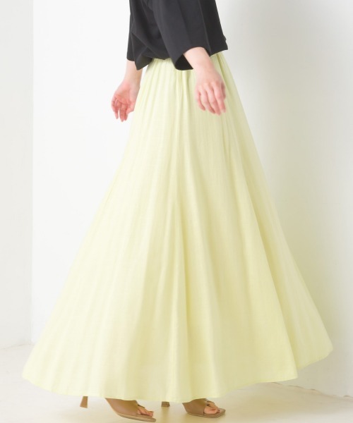 OMNES（オムネス）の「麻レーヨンサーキュラースカート（スカート・レディース・ブラック/ベージュ/イエロー/グリーン/ラベンダー・FREE）」の13枚目の写真