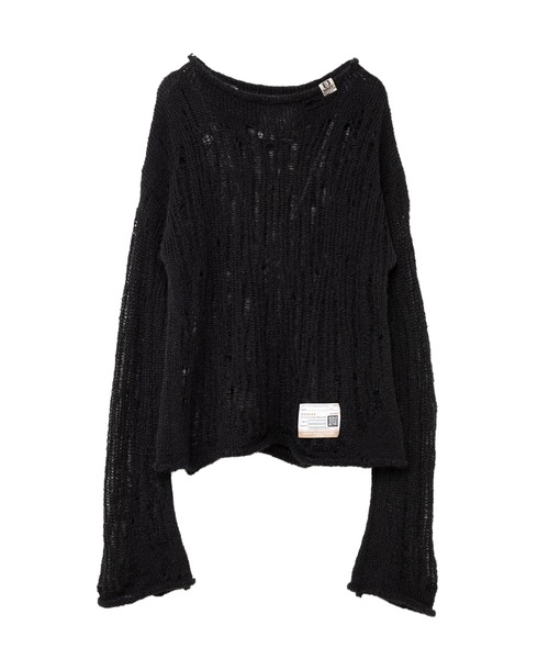 Maison MIHARA YASUHIRO(メゾンミハラヤスヒロ)の「Distressed Pullover(ニット/セーター・レディース・ブラック/オレンジ・FREE)」の2枚目の写真