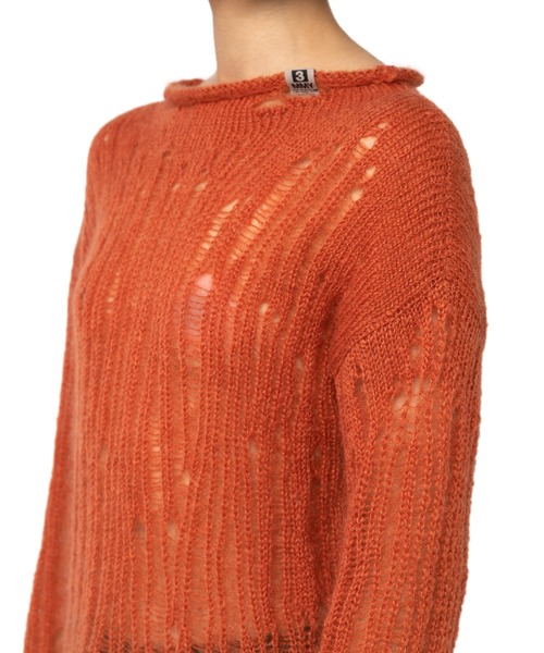 Maison MIHARA YASUHIRO(メゾンミハラヤスヒロ)の「Distressed Pullover(ニット/セーター・レディース・ブラック/オレンジ・FREE)」の15枚目の写真