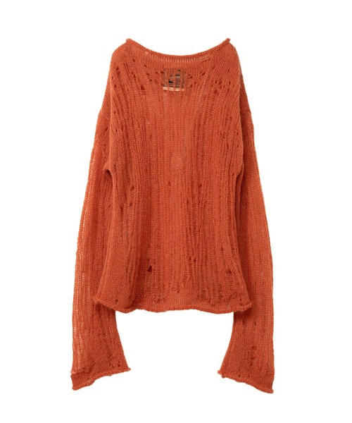 Maison MIHARA YASUHIRO(メゾンミハラヤスヒロ)の「Distressed Pullover(ニット/セーター・レディース・ブラック/オレンジ・FREE)」の16枚目の写真