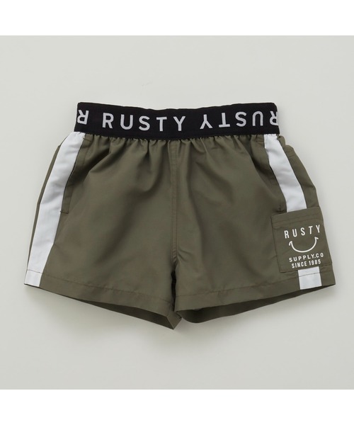 RUSTY(ラスティ)の「RUSTY/ラスティ ショートパンツ キッズ ジュニア パンツ ボーイ ウエストゴム サーフトランクス 海水パンツ ボードショーツ(その他パンツ・キッズ・グリーン/ピンク/カーキ/ブラック・130/140/150/160/120)」の2枚目の写真