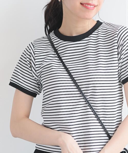 rps(アールピーエス)の「ダイヤ柄ボーダーT(Tシャツ/カットソー・レディース・ブラック/オフホワイト・M)」の7枚目の写真
