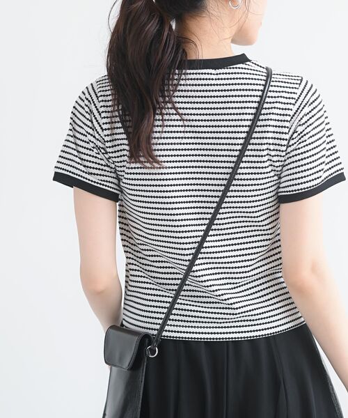 rps(アールピーエス)の「ダイヤ柄ボーダーT(Tシャツ/カットソー・レディース・ブラック/オフホワイト・M)」の9枚目の写真