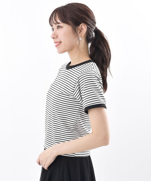 rps(アールピーエス)の「ダイヤ柄ボーダーT(Tシャツ/カットソー・レディース・ブラック/オフホワイト・M)」の19枚目の写真