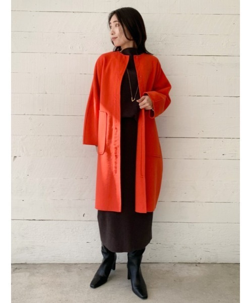 Mila Owen（ミラオーウェン）の「フレンチスクエアロングブーツ（ブーツ・レディース・ベージュ/ブラック/キャメル・38/36/37）」の15枚目の写真