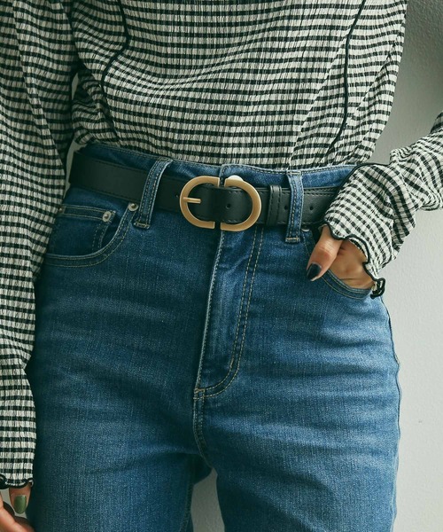 VIS（ビス）の「28mm幅ダブルDバックルベルト（ベルト・レディース・ブラック/ダークブラウン/ベージュ・FREE）」の2枚目の写真