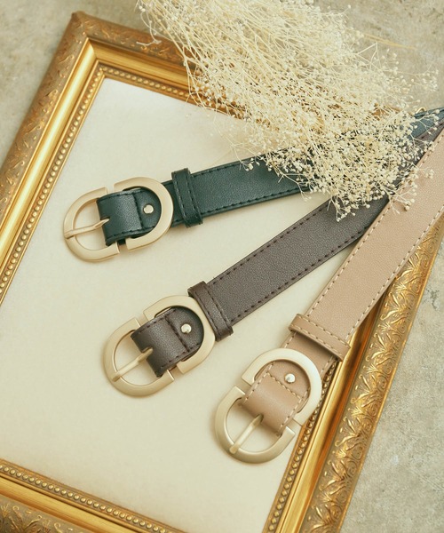 VIS（ビス）の「28mm幅ダブルDバックルベルト（ベルト・レディース・ブラック/ダークブラウン/ベージュ・FREE）」の4枚目の写真