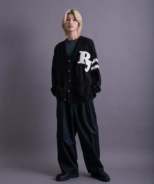 re_k by JUNRED（レクバイジュンレッド）の「re_k by JUNRED / バルキーBIGレタードカーディガン（カーディガン/ボレロ・メンズ・チャコールグレー/イエロー/グリーン・S/M/L）」の18枚目の写真