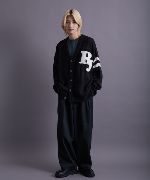 re_k by JUNRED（レクバイジュンレッド）の「re_k by JUNRED / バルキーBIGレタードカーディガン（カーディガン/ボレロ・メンズ・チャコールグレー/イエロー/グリーン・S/M/L）」の19枚目の写真