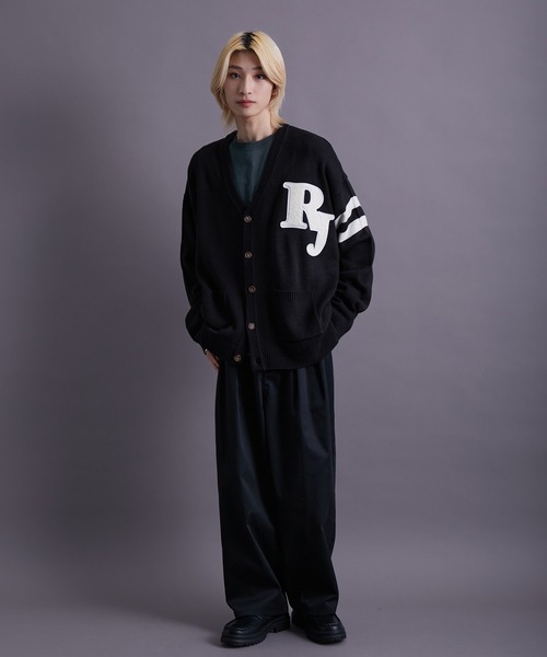 re_k by JUNRED（レクバイジュンレッド）の「re_k by JUNRED / バルキーBIGレタードカーディガン（カーディガン/ボレロ・メンズ・チャコールグレー/イエロー/グリーン・S/M/L）」の20枚目の写真