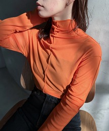 feepur | アウトリンキングシアーハイネックトップス(Tシャツ/カットソー)