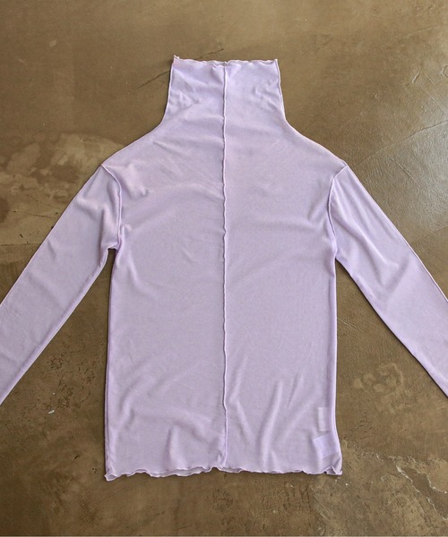 feepur（フェピュール）の「アウトリンキングシアーハイネックトップス（Tシャツ/カットソー・レディース・ブラック/オフホワイト/カーキ/オレンジ/ブルー/グリーン/ラベンダー/ピンク系その他・MEDIUM）」の14枚目の写真