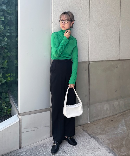 feepur（フェピュール）の「アウトリンキングシアーハイネックトップス（Tシャツ/カットソー・レディース・ブラック/オフホワイト/カーキ/オレンジ/ブルー/グリーン/ラベンダー/ピンク系その他・MEDIUM）」の12枚目の写真