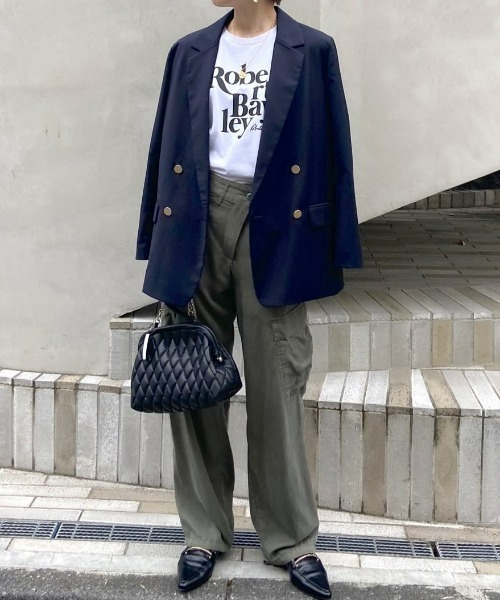 RIVE DROITE（リヴドロワ）の「大人カジュアルな着こなしを叶える/ウールライクツイルテーラードジャケット（テーラードジャケット・レディース・ネイビー・FREE）」の18枚目の写真