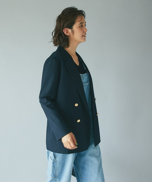 RIVE DROITE（リヴドロワ）の「大人カジュアルな着こなしを叶える/ウールライクツイルテーラードジャケット（テーラードジャケット・レディース・ネイビー・FREE）」の21枚目の写真