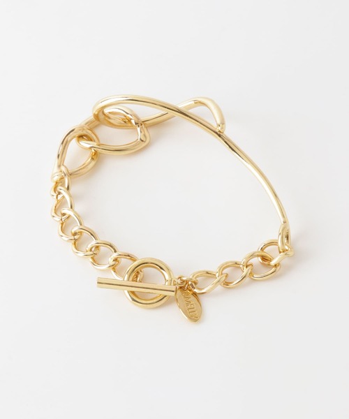 SMELLY（スメリー）の「ツイストメタルチェーンコンビブレスレット（ブレスレット・レディース・ゴールド・-）」の8枚目の写真