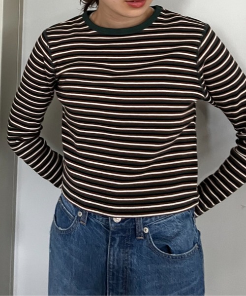 LOWRYS FARM（ローリーズファーム）の「アソートカラークルーロンＴ　163595（Tシャツ/カットソー・レディース・ブルー/カーキ/オレンジ系その他/オフホワイト/ブルー系その他/グリーン系その他・MEDIUM/LARGE）」の12枚目の写真