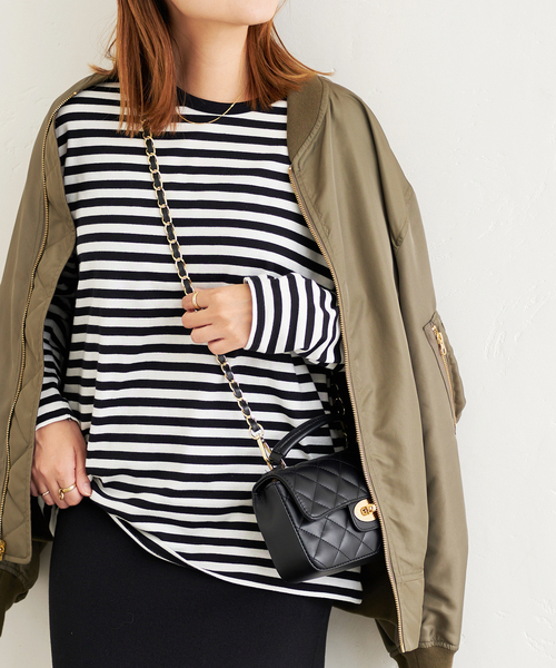 JOURNAL STANDARD(ジャーナルスタンダード)の「クラシックボーダーロングTシャツ(Tシャツ/カットソー・レディース・ブラック/ダークブルー/ブルー系その他/レッド系その他・FREE)」の7枚目の写真