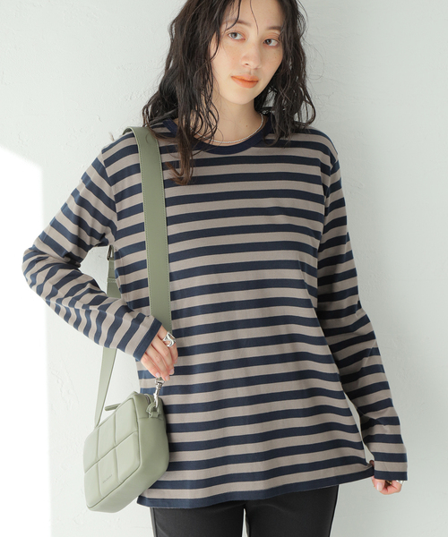 JOURNAL STANDARD(ジャーナルスタンダード)の「クラシックボーダーロングTシャツ(Tシャツ/カットソー・レディース・ブラック/ダークブルー/ブルー系その他/レッド系その他・FREE)」の13枚目の写真