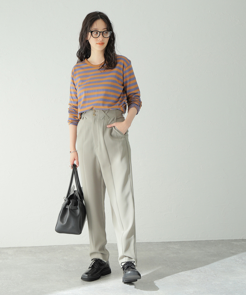 JOURNAL STANDARD(ジャーナルスタンダード)の「クラシックボーダーロングTシャツ(Tシャツ/カットソー・レディース・ブラック/ダークブルー/ブルー系その他/レッド系その他・FREE)」の16枚目の写真