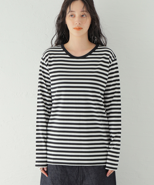 JOURNAL STANDARD(ジャーナルスタンダード)の「クラシックボーダーロングTシャツ(Tシャツ/カットソー・レディース・ブラック/ダークブルー/ブルー系その他/レッド系その他・FREE)」の22枚目の写真