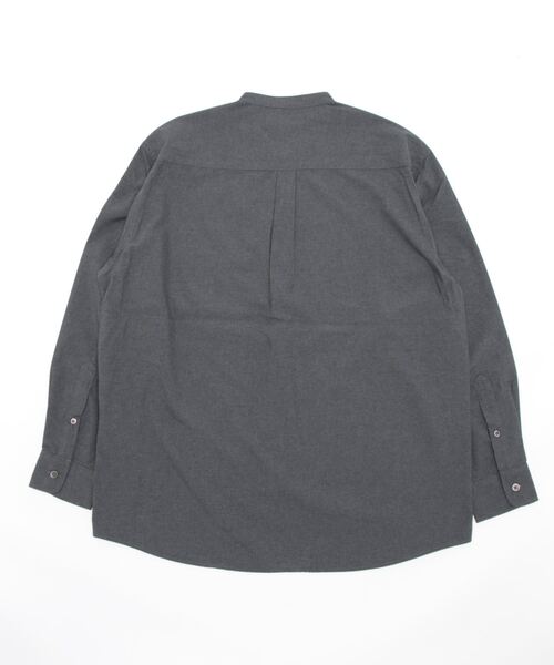 Grand PARK（グランドパーク）の「ウールライクバンドカラーシャツ（シャツ/ブラウス・メンズ・グレー/カーキ/チャコールグレー・MEDIUM/LARGE）」の4枚目の写真