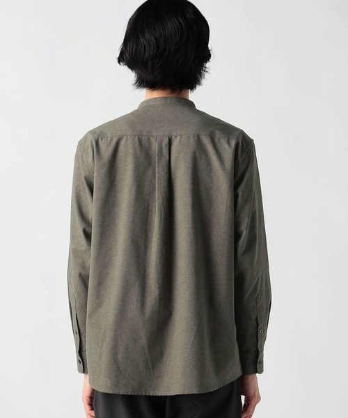 Grand PARK（グランドパーク）の「ウールライクバンドカラーシャツ（シャツ/ブラウス・メンズ・グレー/カーキ/チャコールグレー・MEDIUM/LARGE）」の5枚目の写真