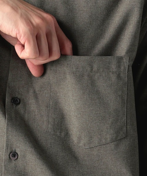 Grand PARK（グランドパーク）の「ウールライクバンドカラーシャツ（シャツ/ブラウス・メンズ・グレー/カーキ/チャコールグレー・MEDIUM/LARGE）」の8枚目の写真