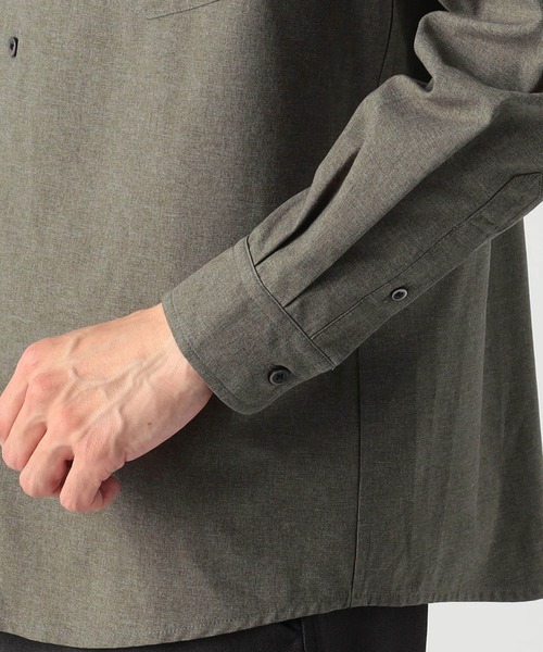Grand PARK（グランドパーク）の「ウールライクバンドカラーシャツ（シャツ/ブラウス・メンズ・グレー/カーキ/チャコールグレー・MEDIUM/LARGE）」の9枚目の写真