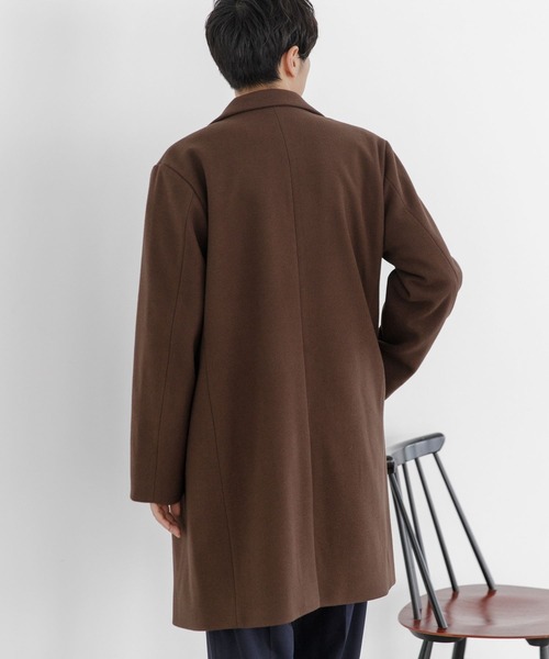 LAKOLE(ラコレ)の「ウーリーテックチェスターコート / 281609(チェスターコート・メンズ・ブラック/ネイビー/ブラウン/グレー/キャメル・SMALL/MEDIUM/LARGE/X-LARGE)」の7枚目の写真