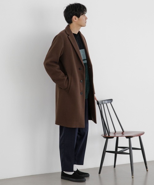 LAKOLE(ラコレ)の「ウーリーテックチェスターコート / 281609(チェスターコート・メンズ・ブラック/ネイビー/ブラウン/グレー/キャメル・SMALL/MEDIUM/LARGE/X-LARGE)」の13枚目の写真