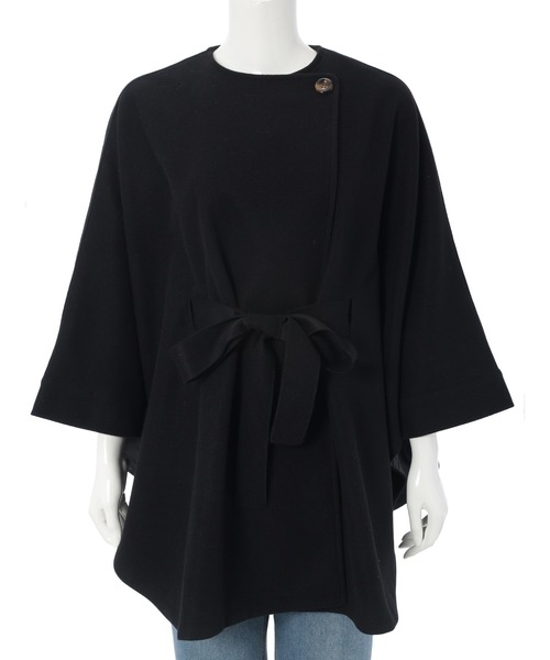 Edit Sheen（エディットシーン）の「ケープコート（その他アウター・レディース・アイボリー/ブラック・M）」の3枚目の写真