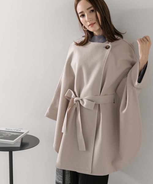 Edit Sheen（エディットシーン）の「ケープコート（その他アウター・レディース・アイボリー/ブラック・M）」の10枚目の写真