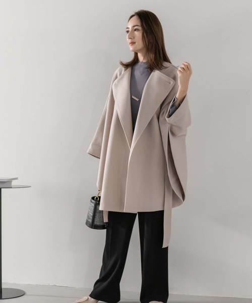 Edit Sheen（エディットシーン）の「ケープコート（その他アウター・レディース・アイボリー/ブラック・M）」の7枚目の写真