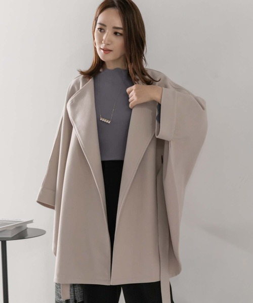 Edit Sheen（エディットシーン）の「ケープコート（その他アウター・レディース・アイボリー/ブラック・M）」の4枚目の写真