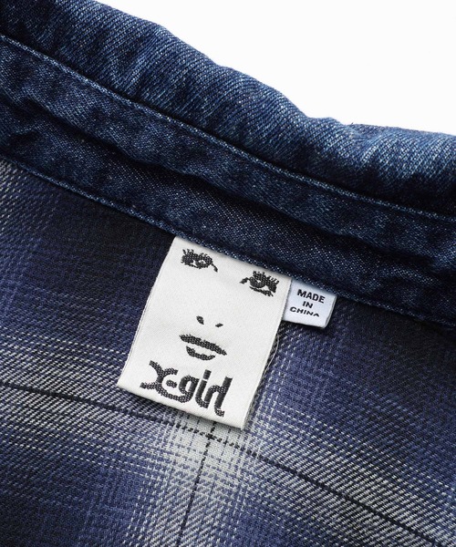 X-girl（エックスガール）の「DENIM OVERSIZED JACKET（デニムジャケット・レディース・インディゴブルー・M/S）」の11枚目の写真